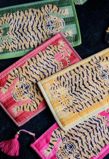 Tiger Cotton Printed Pouch