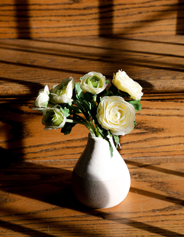 10" White Ranunculus Bundle