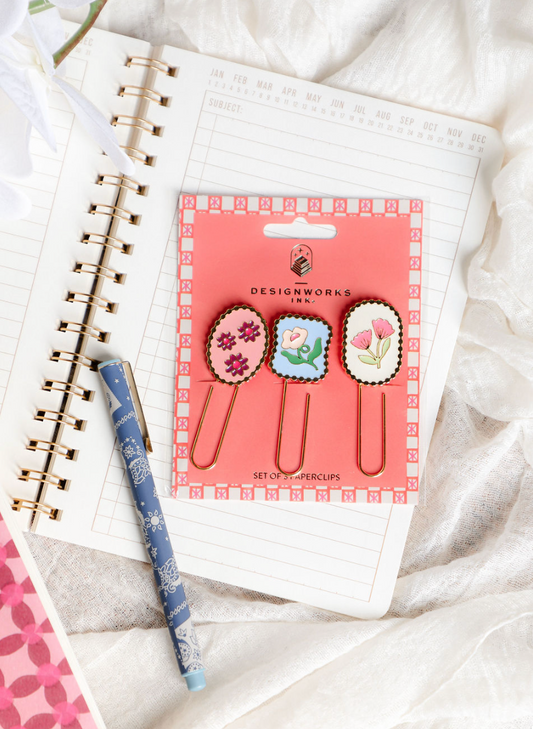 Framed Floral Paperclips (Set of Three)