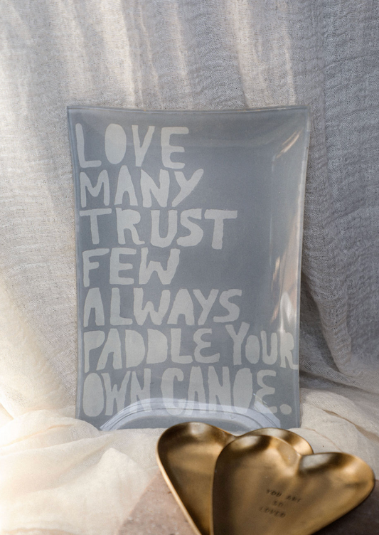 Paddle Your Own Canoe Large Rectangle Decoupage Plate