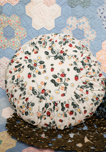 16" Cotton Pleated Floral Pillow