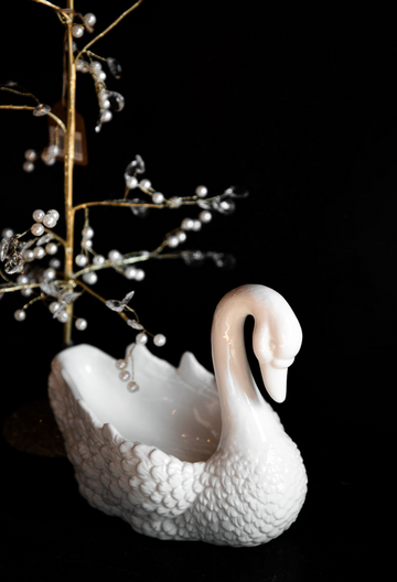 Stoneware Swan Dish