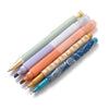Set of five mixed stationery items by Solstice, including highlighters and pens, with pastel shades and patterned barrels.