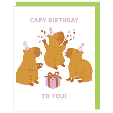 Capybara Party Birthday Card