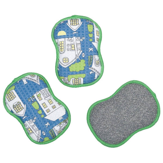 Reusable Sponges (Set of 3) - ME Twilight Cottages: Denim