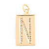 Rectangle Sparkle Letter Charm