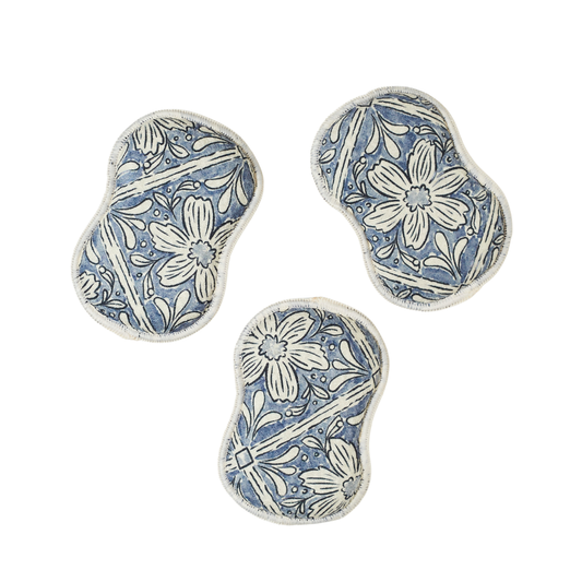 Reusable Sponges (Set of 3) - Jen Owens Fabrique: Majolica Blue
