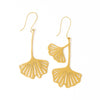 Amelia Ginko Leaf Earrings Brass