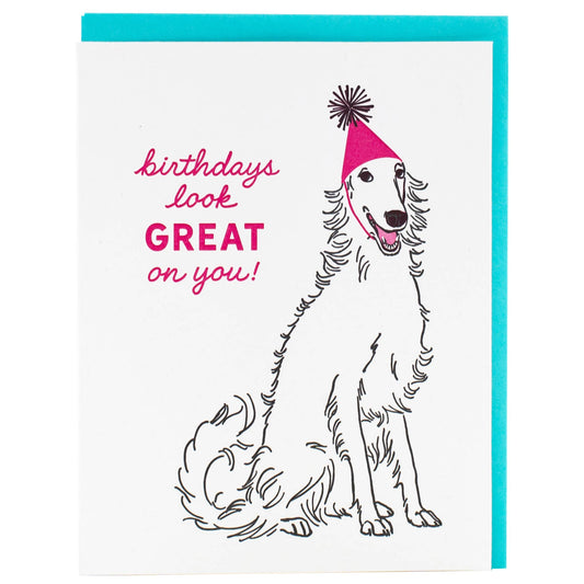 Good Borzoi Birthday Card