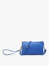 Royal blue crossbody wristlet by unknown vendor, with gold-toned hardware.