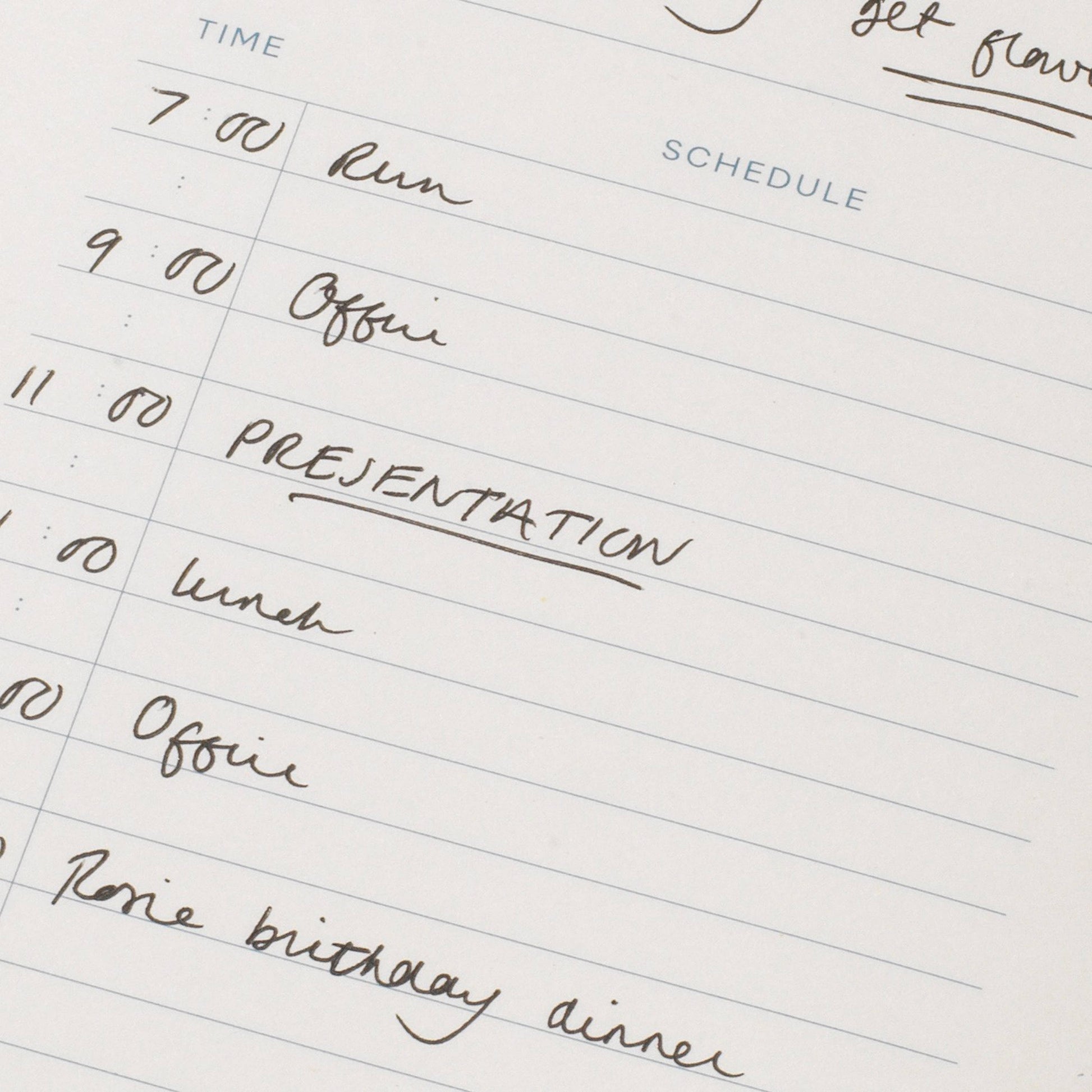 Undated daily planning pad from Picnic with a schedule and a to-do list visible.
