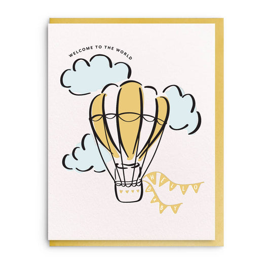 Welcome World - Letterpress Baby Greeting Card