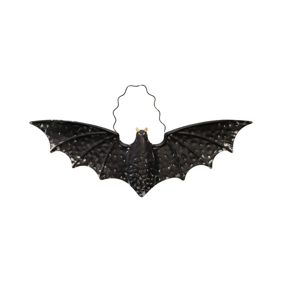 Metal Bat Wall Décor with Hanger, Distressed Finish, Black
