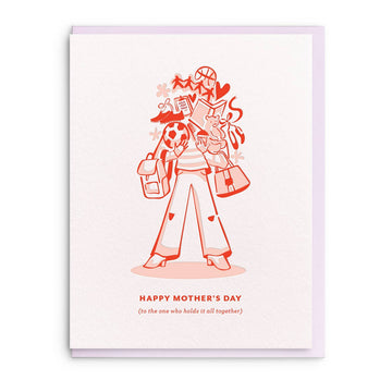 Holds It Together, Letterpress Mother's Day Greeting Card