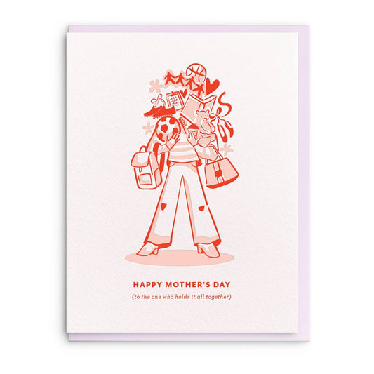Holds It Together, Letterpress Mother's Day Greeting Card