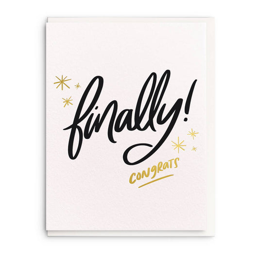 Finally -Letterpress Wedding Greeting Card