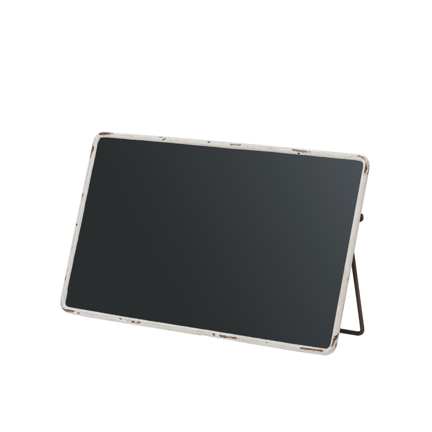 Metal Framed Chalkboard w/ Easel, Distressed Finish, White