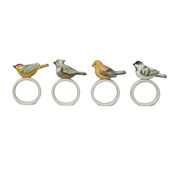 Stoneware Napkin Ring w/ Bird