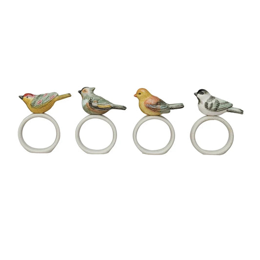 Stoneware Napkin Ring w/ Bird