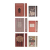 Midcentury book storage boxes featuring vintage cookbook cover designs from various eras.
