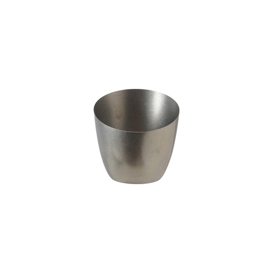 Stainless Steel Slanted Container, Brushed Pewter Finish