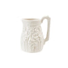 2 oz. Embossed Stoneware Vintage Reproduction Creamer, White