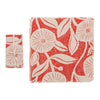 Cotton Printed Napkins w/ Floral Pattern & Fringe, Set of 4 Tied w/ Cotton Tape