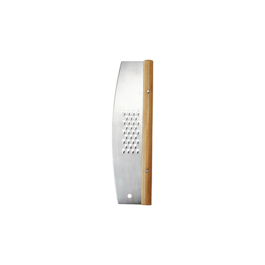 Stainless Steel & Rubberwood Pizza Cutter w/ Grater, Natural