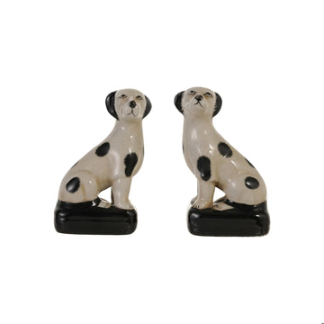 Hand-Painted Black & White Vintage Reproduction Dogs