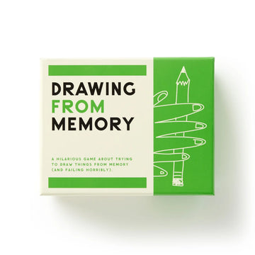 Drawing from Memory tidbit with green accents, featuring an illustration of hands drawing a pencil.