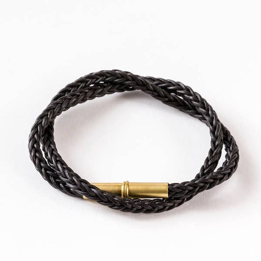 Flint Braided Bracelet: Brown / L