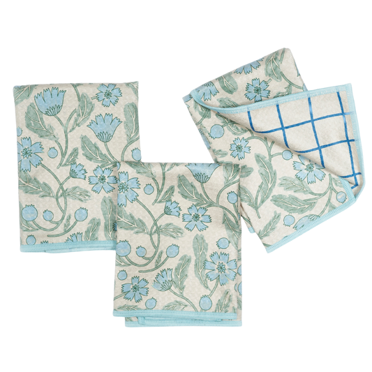 Mighty Mini Towel (Set of 3) Reversible - Jen Owens Frenchie: Sage