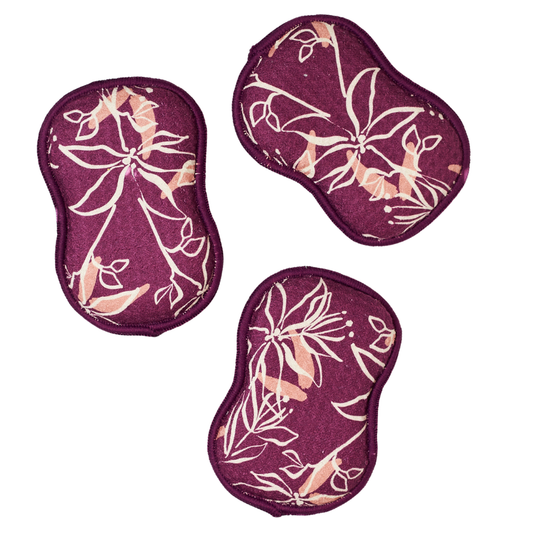 Reusable Sponges (Set of 3) - ZW On the Vine: Plum