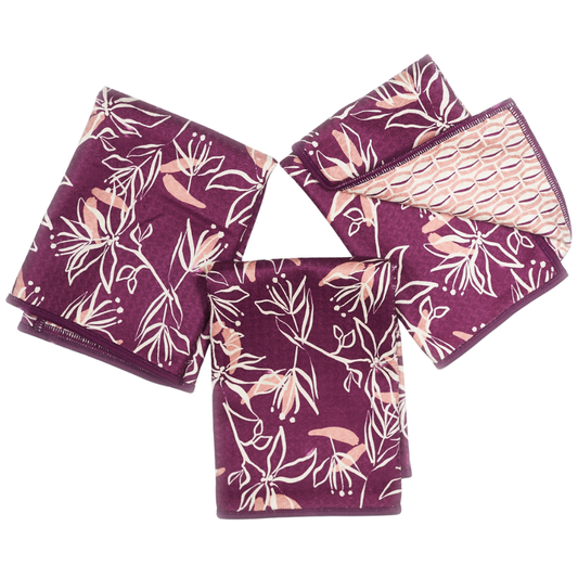 Mighty Mini Towel (Set of 3) Reversible - ZW On the Vine: Plum