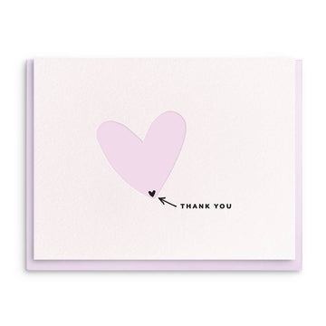 Thank you card with a heart cutout by Hester & Cook, featuring a minimalist design with a small heart detail.
