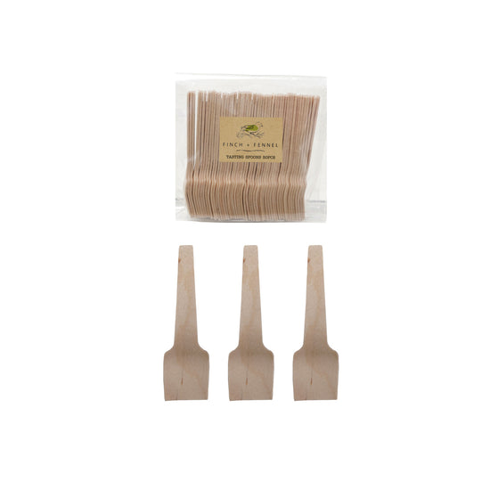 Wood Single Use Scoop, Natural, Set of 50