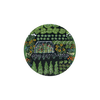 Garden scene printed coaster with vibrant colors.