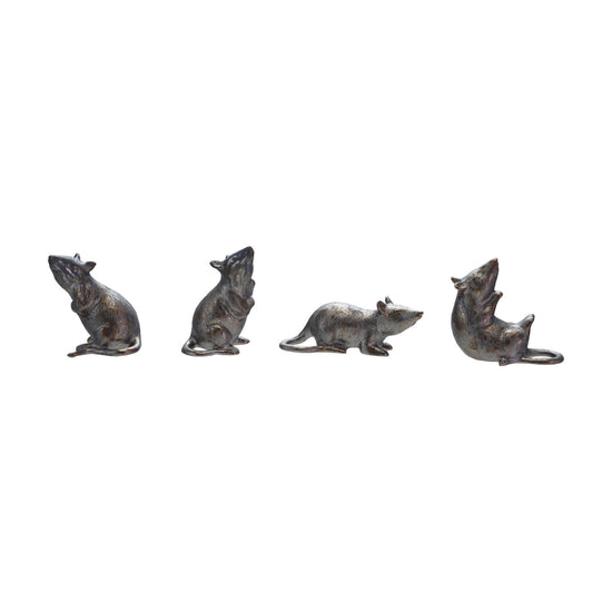 Stoneware Rat, Reactive Metallic Glaze, 4 Styles (Each Will Vary)