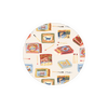 Round coaster with matchbox pattern from Seedlings.