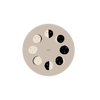 Set of round coasters by Seedlings, decorated with stylized crescent moon phases.