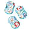 Set of three reusable sponges with colorful stamps pattern by Kikkerland.