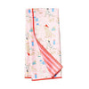 Reversible towel by an unspecified brand with a dog-themed print and striped reverse.
