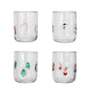 16 oz. Drinking Glass w/ Embedded Holiday Icon Pattern, 4 Styles
