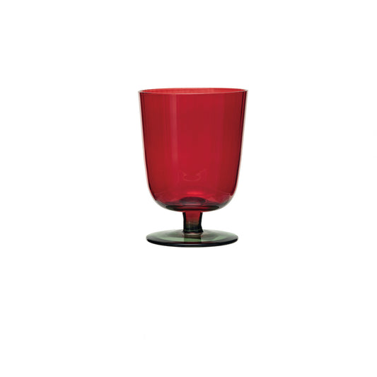 8 oz. Stemmed Fluted Drinking Glass, Green & Red