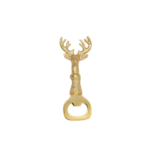 Cast Aluminum & Stainless Steel Bottle Opener with Deer Handle
