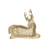 8-3/4"L x 8"W x 1-1/2"H Cast Aluminum Deer Shaped Dish, Gold Finish