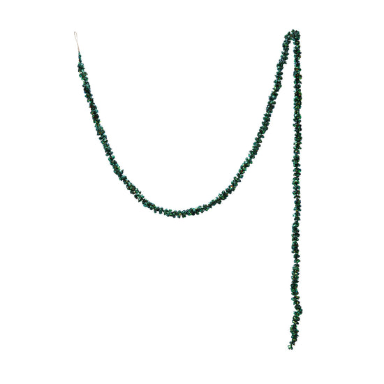 72"L x 3/4"H Foam & Glitter Ball Garland, Iridescent Finish, Green