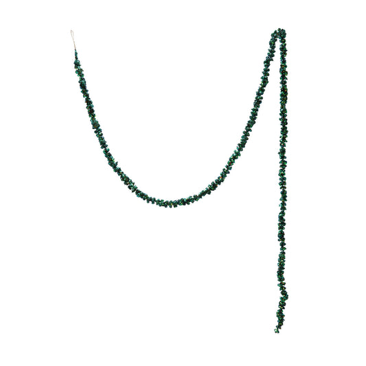 72"L x 3/4"H Foam & Glitter Ball Garland, Iridescent Finish, Green