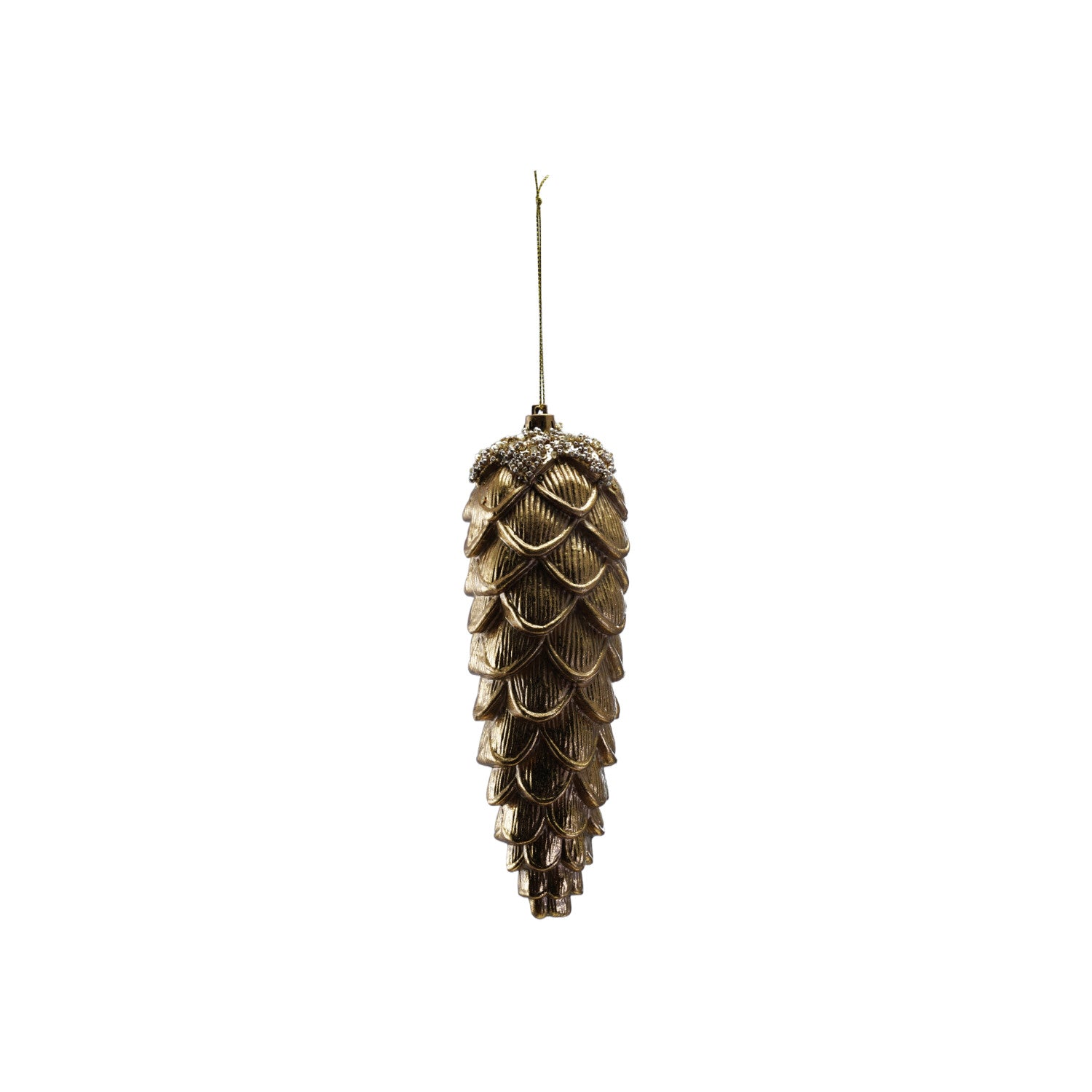 Plastic Pinecone Ornament with Sequins, Beads & Glitter