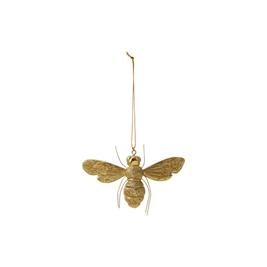 2-3/4"H Resin Bee Ornament with Wire Legs, Gold Finish